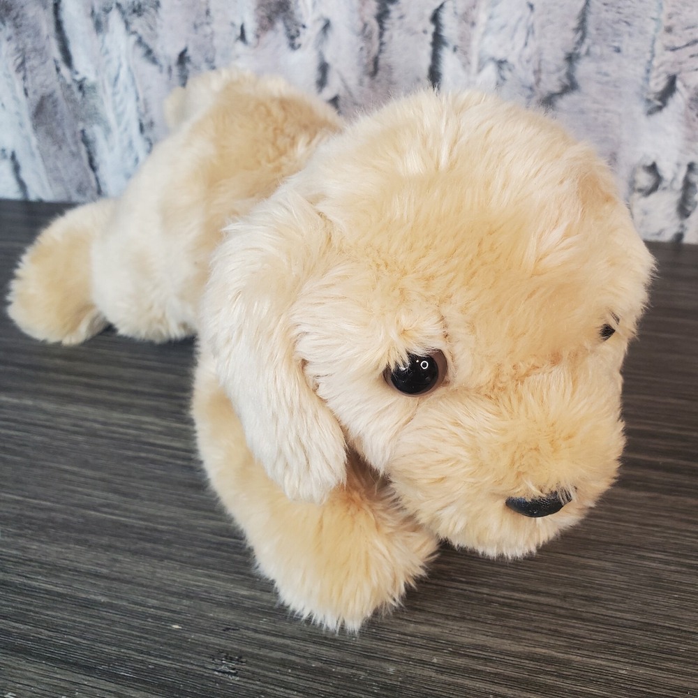 Aurora Golden Retriever Plush Dog 12" Stuffed Laying Puppy 2021 Beige Tan - Picture 2 of 8